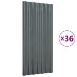 Vidaxl dakpanelen 36 st 80x36 cm gegalvaniseerd staal antracietkleurig