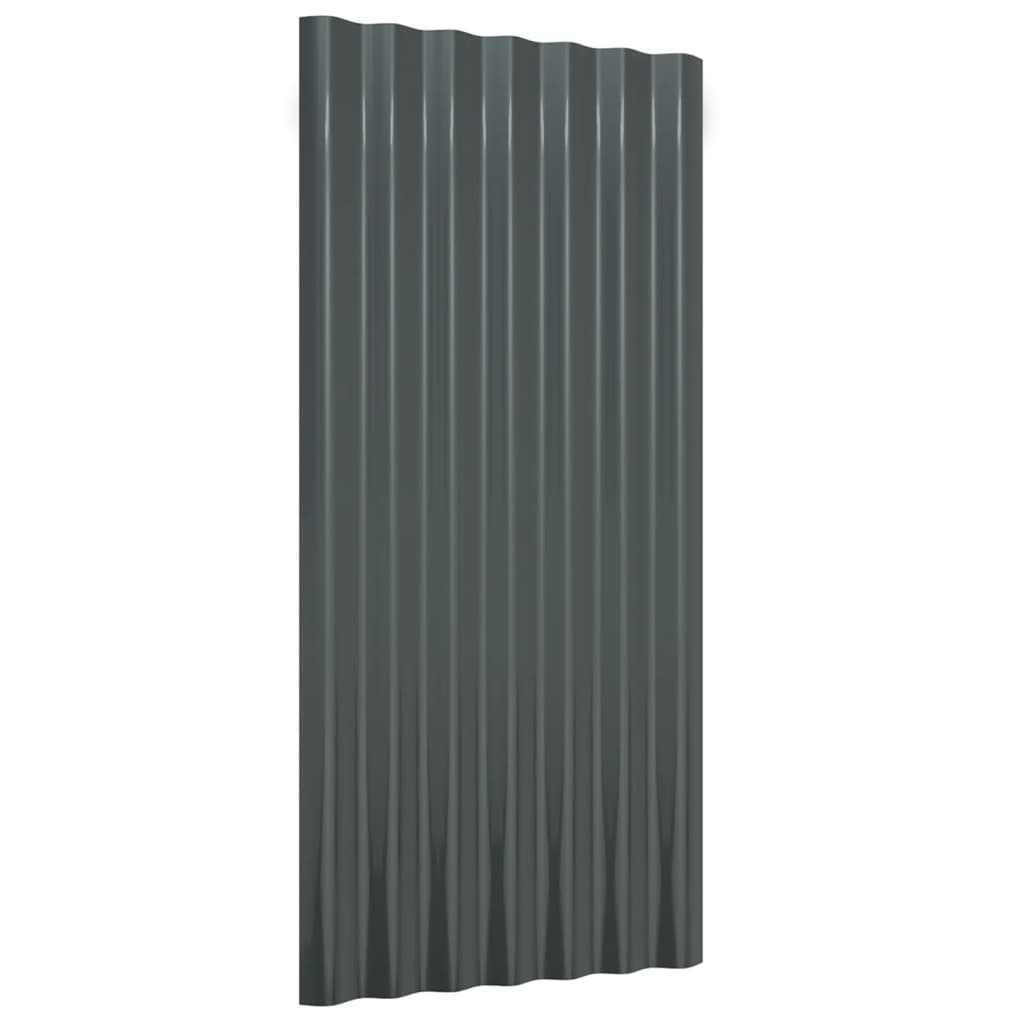 VidaXL Dakpanelen 36 st 80x36 cm gepoedercoat staal antracietkleurig