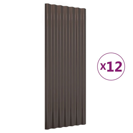 VidaXL Dakpanelen 12 st 100x36 cm gepoedercoat staal bruin