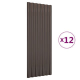 Vidaxl dakpanelen 12 st 100x36 cm gegalvaniseerd staal bruin