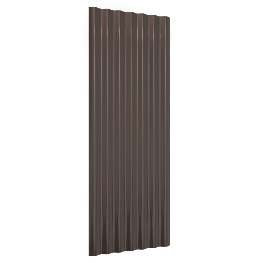 VidaXL Dakpanelen 12 st 100x36 cm gepoedercoat staal bruin