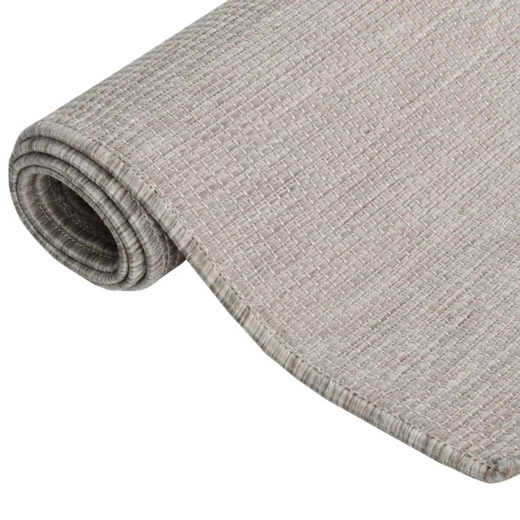 VidaXL Buitenkleed platgeweven 120x170 cm taupe