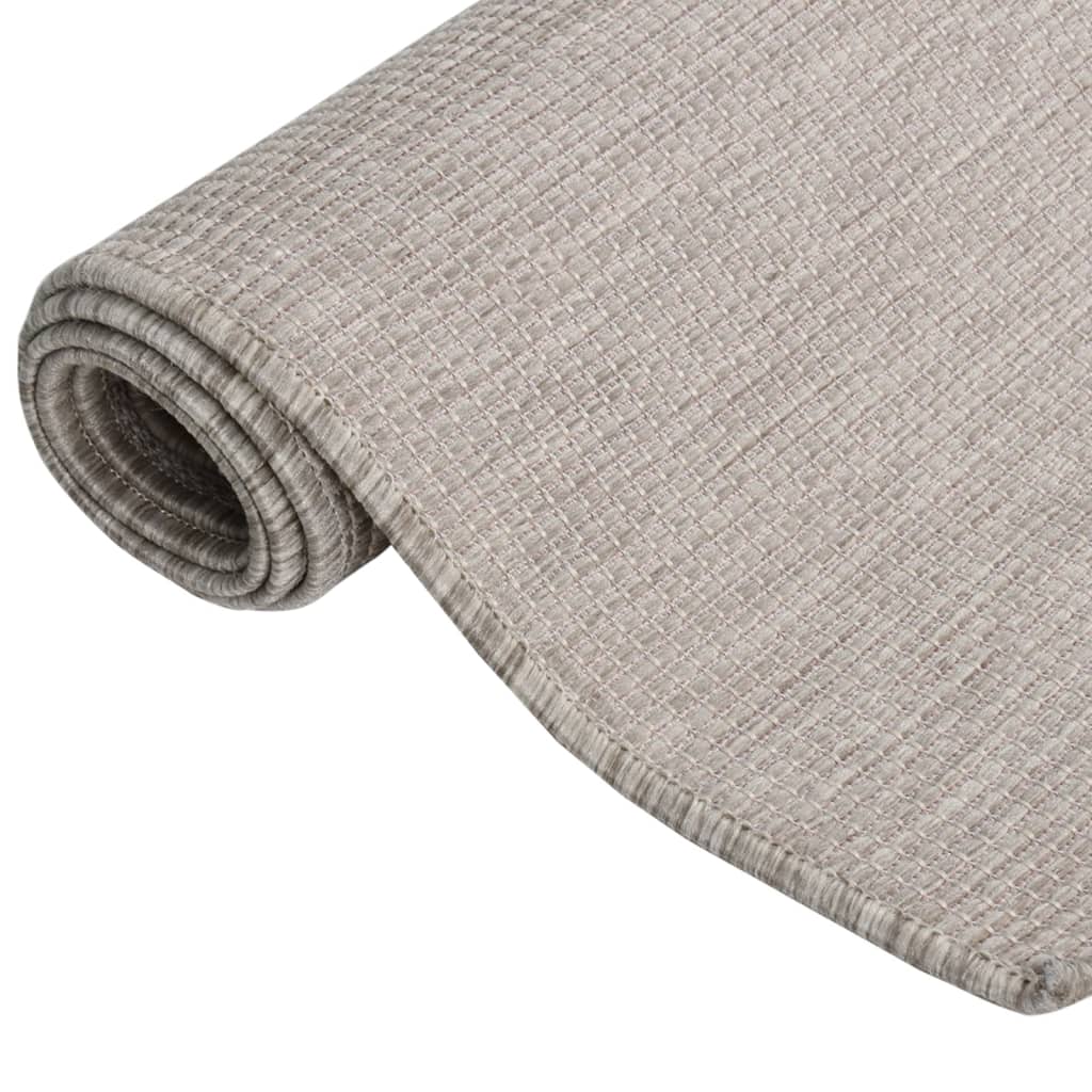 Vidaxl buitenkleed platgeweven 140x200 cm taupe