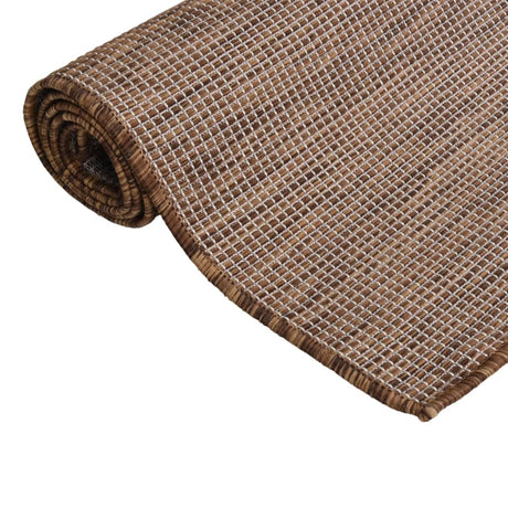 Vidaxl buitenkleed platgeweven 80x150 cm bruin