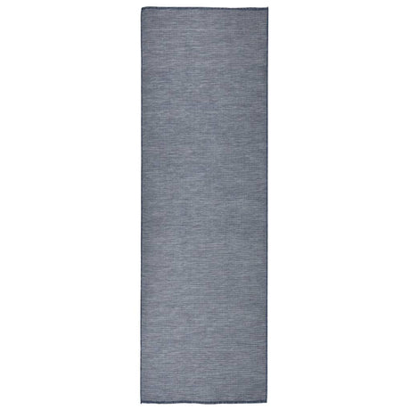 Vidaxl buitenkleed platgeweven 80x250 cm blauw