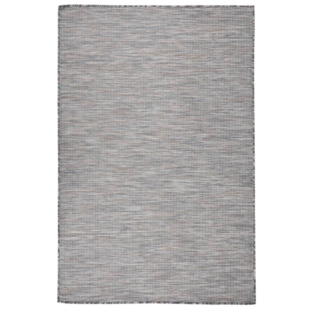 VidaXL Buitenkleed platgeweven 120x170 cm bruin en blauw