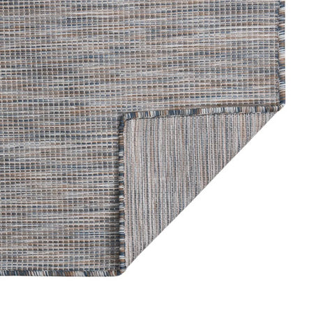 Vidaxl buitenkleed platgeweven 120x170 cm bruin en blauw