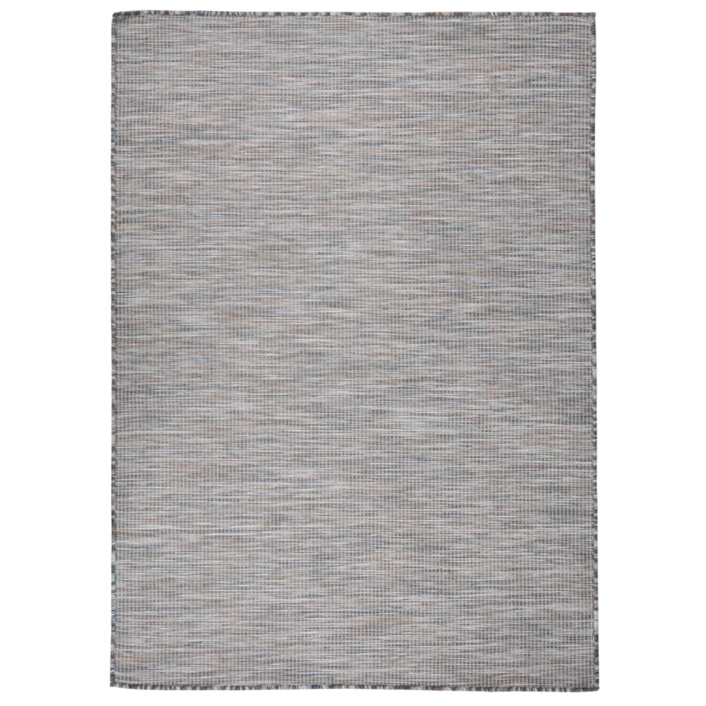 VidaXL Buitenkleed platgeweven 200x280 cm bruin en blauw