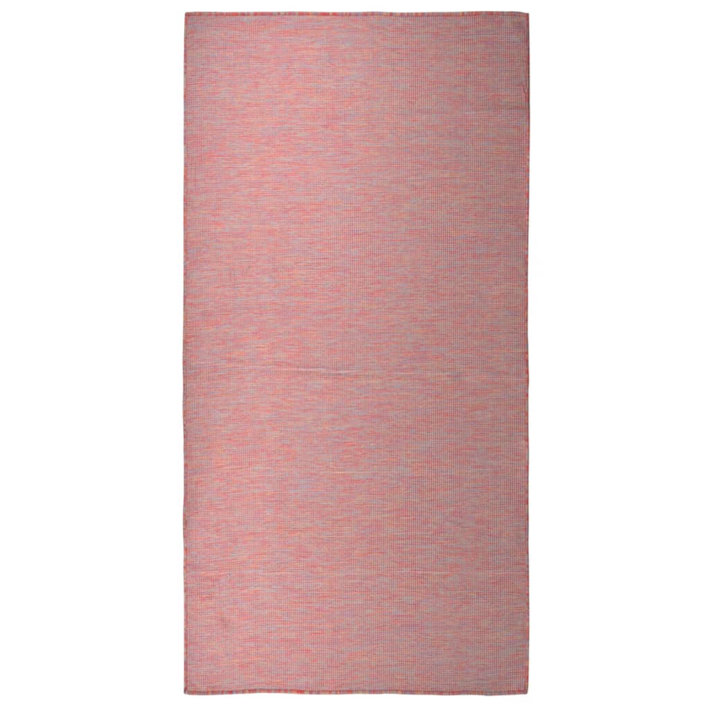 VidaXL Buitenkleed platgeweven 100x200 cm rood