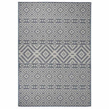 Vidaxl buitenkleed met patroon platgeweven 160x230 cm blauw