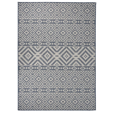 Vidaxl buitenkleed met patroon platgeweven 200x280 cm blauw