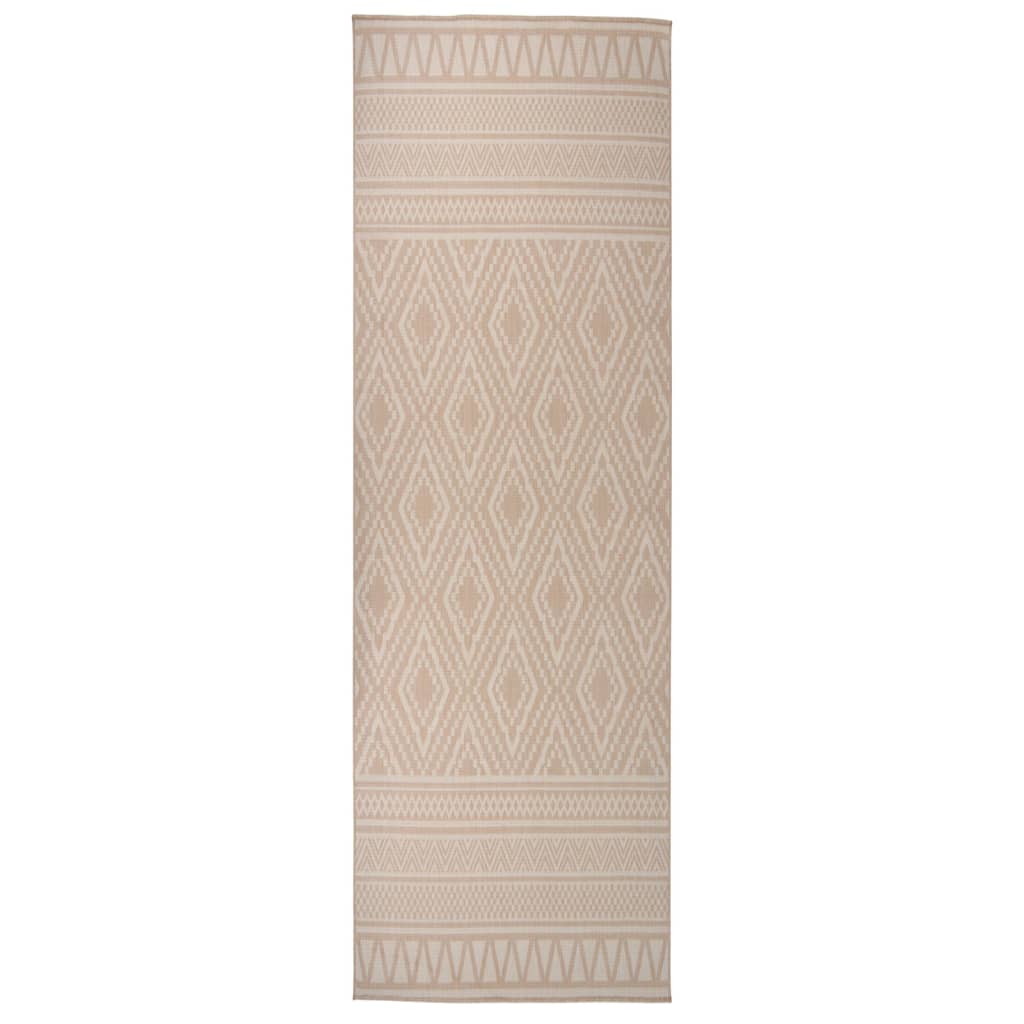 Vidaxl buitenkleed met patroon platgeweven 80x250 cm bruin