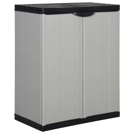 Vidaxl tuinkast met 1 schap 68x40x85 cm grijs en zwart