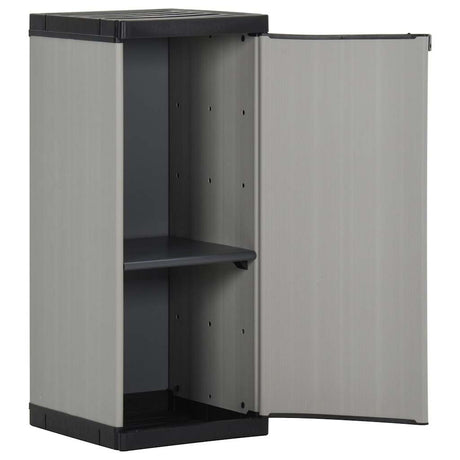 Vidaxl tuinkast met 1 schap 35x40x85 cm grijs en zwart