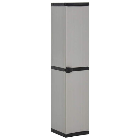Vidaxl tuinkast met 3 schappen 34x40x168 cm grijs en zwart