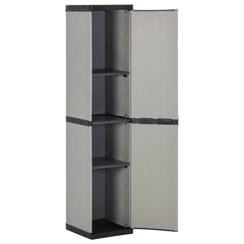 Vidaxl tuinkast met 3 schappen 34x40x168 cm grijs en zwart