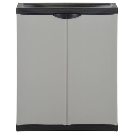 Vidaxl tuinafvalkast 68x40x85 cm polypropeen grijs en zwart