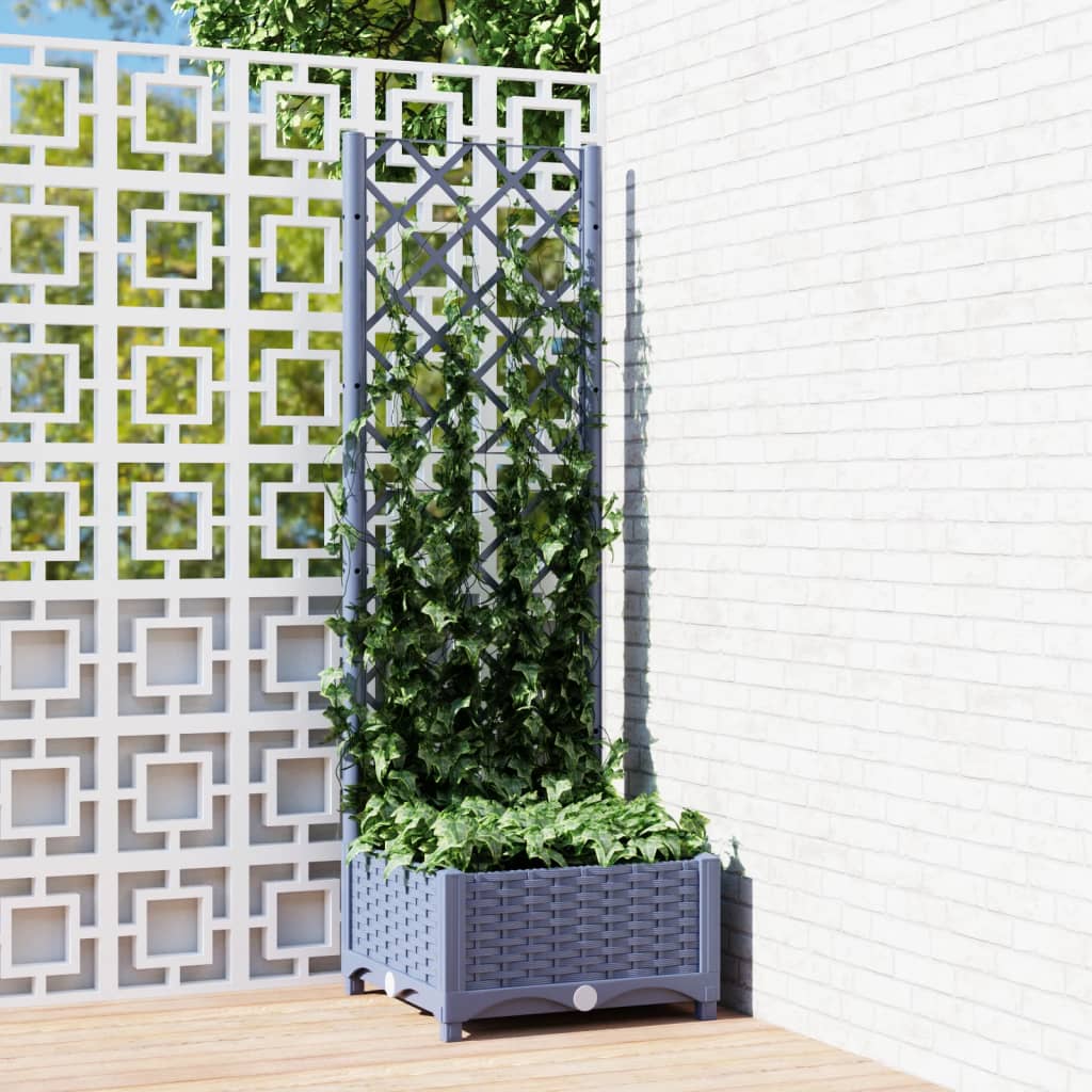 Vidaxl plantenbak met latwerk 40x40x121,5 cm polypropeen