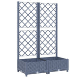 Vidaxl plantenbak met latwerk 80x40x121,5 cm polypropeen donkergrijs