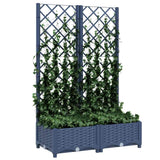 Vidaxl plantenbak met trellis blauwgrijs 80x40x121,5 cm pp