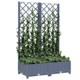 Vidaxl plantenbak met latwerk 80x40x121,5 cm polypropeen donkergrijs