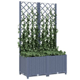 Vidaxl plantenbak met latwerk 80x40x136 cm polypropeen donkergrijs