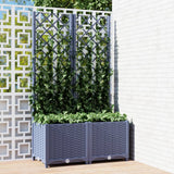 Vidaxl plantenbak met latwerk 80x40x136 cm polypropeen donkergrijs