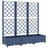 Vidaxl plantenbak met latwerk 120x40x121,5 cm polypropeen blauwgrijs