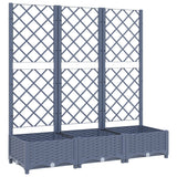 Vidaxl plantenbak met latwerk 120x40x121,5 cm polypropeen donkergrijs