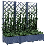Vidaxl plantenbak met latwerk 120x40x121,5 cm polypropeen blauwgrijs