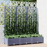 Vidaxl plantenbak met latwerk 120x40x121,5 cm polypropeen donkergrijs