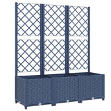 Vidaxl plantenbak met latwerk 120x40x136 cm polypropeen blauwgrijs