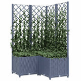 Vidaxl plantenbak met latwerk 80x80x136 cm polypropeen donkergrijs