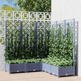 Vidaxl plantenbak met latwerk 120x120x121,5 cm polypropeen donkergrijs