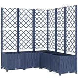 Vidaxl plantenbak met latwerk 120x120x136 cm polypropeen blauwgrijs
