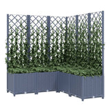 Vidaxl plantenbak met latwerk 120x120x136 cm polypropeen donkergrijs