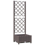 Vidaxl plantenbak met latwerk 40x40x121,5 cm polypropeen bruin