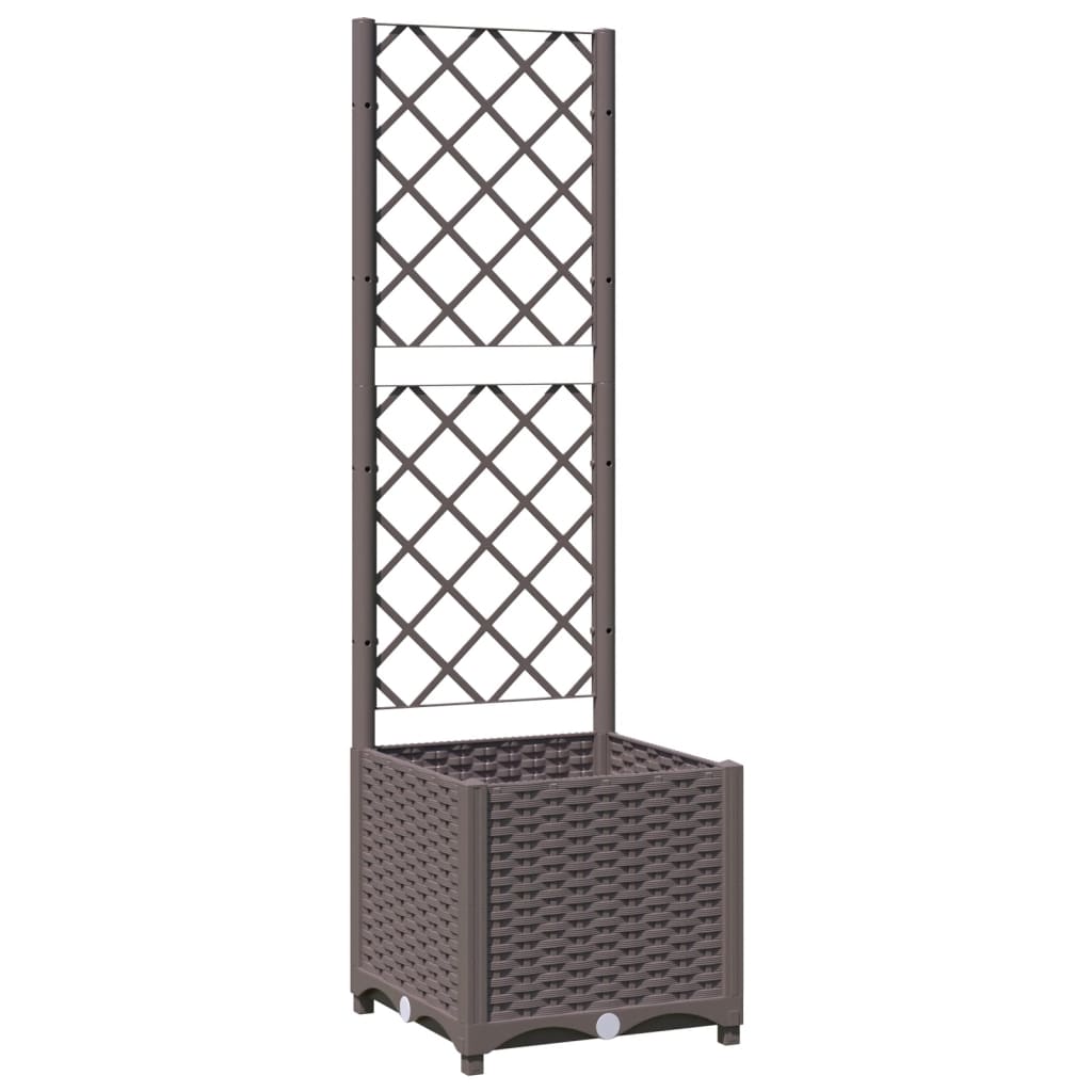 Vidaxl plantenbak met latwerk 40x40x136 cm polypropeen bruin