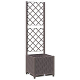 Vidaxl plantenbak met latwerk 40x40x136 cm polypropeen bruin