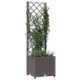 Vidaxl plantenbak met latwerk 40x40x136 cm polypropeen bruin