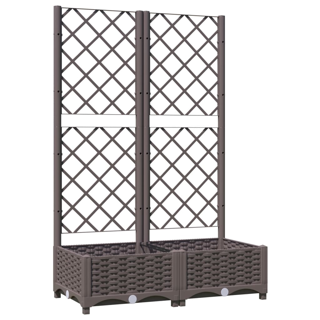 Vidaxl plantenbak met latwerk 80x40x121,5 cm polypropeen bruin