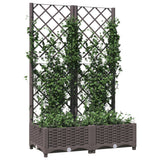 Vidaxl plantenbak met latwerk 80x40x121,5 cm polypropeen bruin