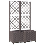 Vidaxl plantenbak met latwerk 80x40x136 cm polypropeen bruin