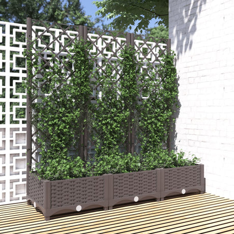 Vidaxl plantenbak met trellis bruin 120x40x121,5 cm pp