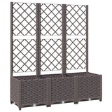 Vidaxl plantenbak met latwerk 120x40x136 cm polypropeen bruin