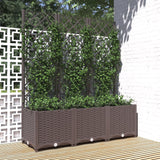 Vidaxl plantenbak met latwerk 120x40x136 cm polypropeen bruin