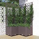 Vidaxl plantenbak met latwerk 80x80x136 cm polypropeen bruin