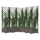 Vidaxl plantenbak met latwerk 120x120x121,5 cm polypropeen bruin