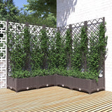 Vidaxl plantenbak met latwerk 120x120x121,5 cm polypropeen bruin