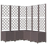 Vidaxl plantenbak met latwerk 120x120x136 cm polypropeen bruin